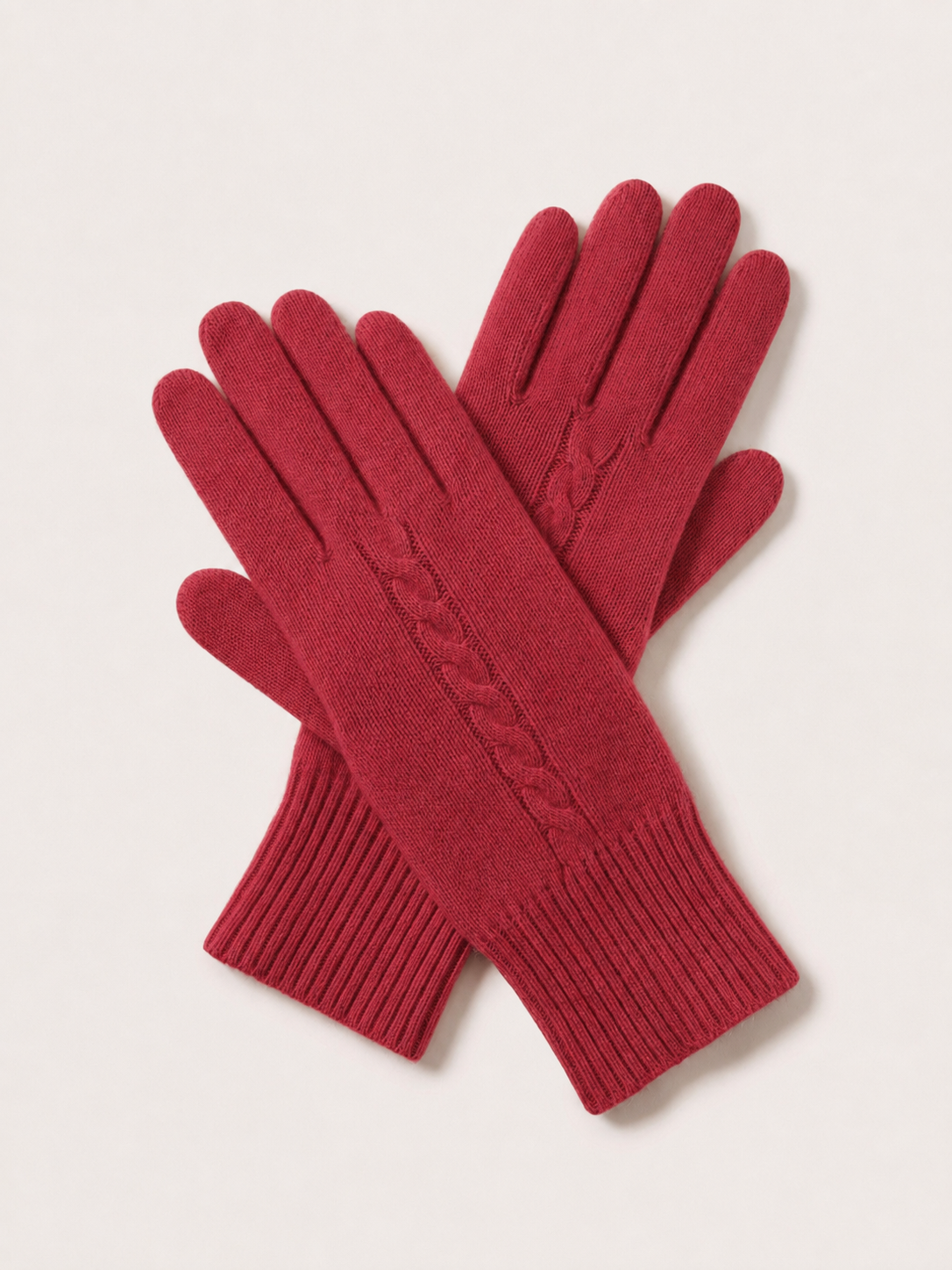 Pure Cashmere Unisex Gloves - Crimson