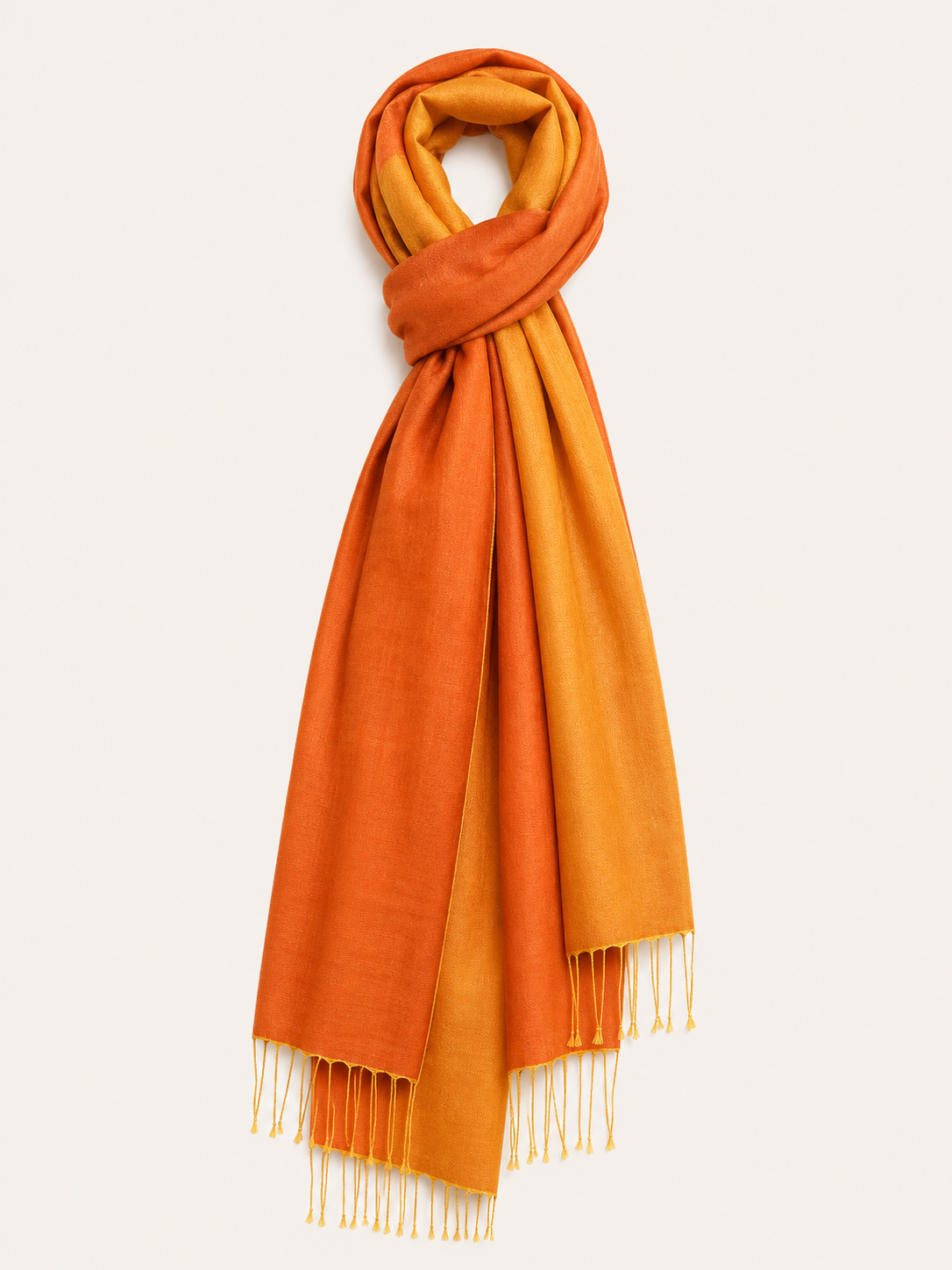 Two Tone Reversible Pashmina Wrap in Orange