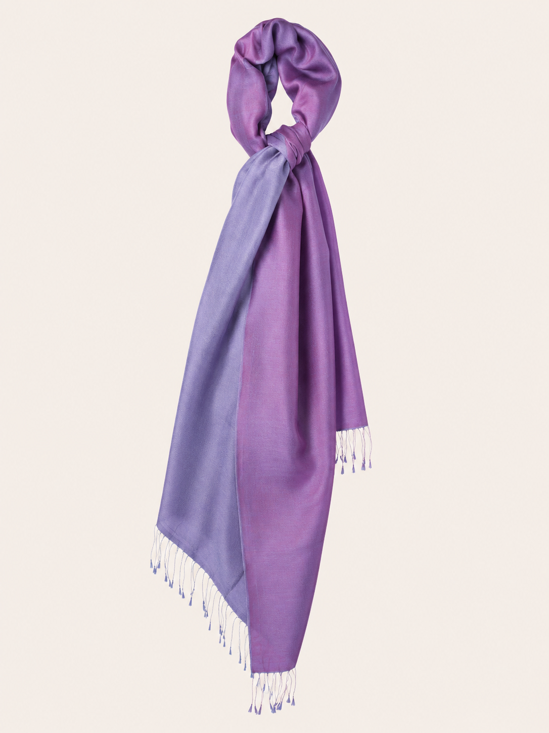 Two Tone Reversible Pashmina Wrap in Blue and Purple