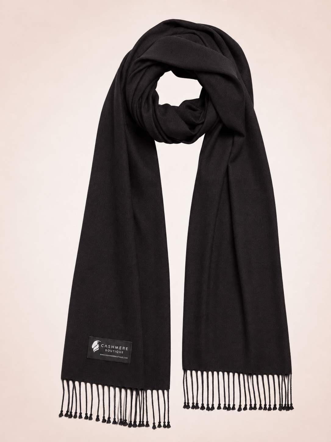 Pashmina and Silk Shawl - Black