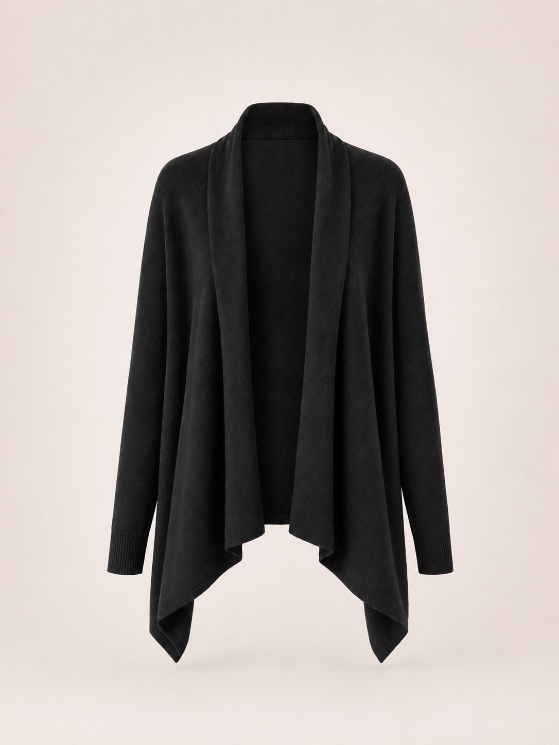 Pure Cashmere Shawl with Sleeves - Black