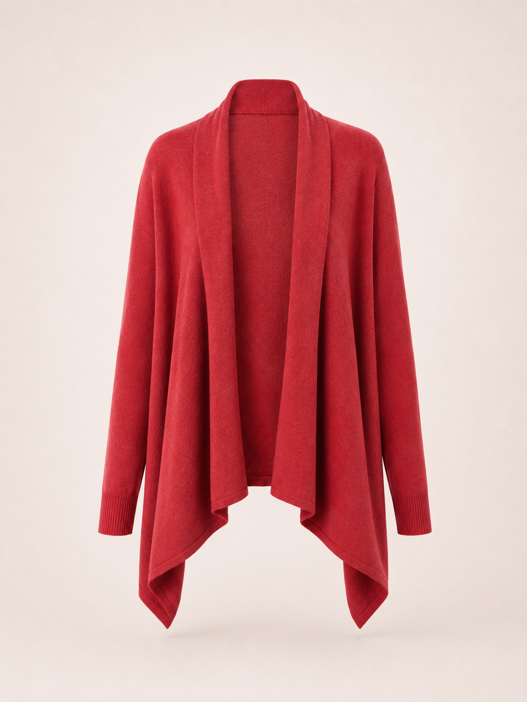 Pure Cashmere Shawl with Sleeves - Crimson