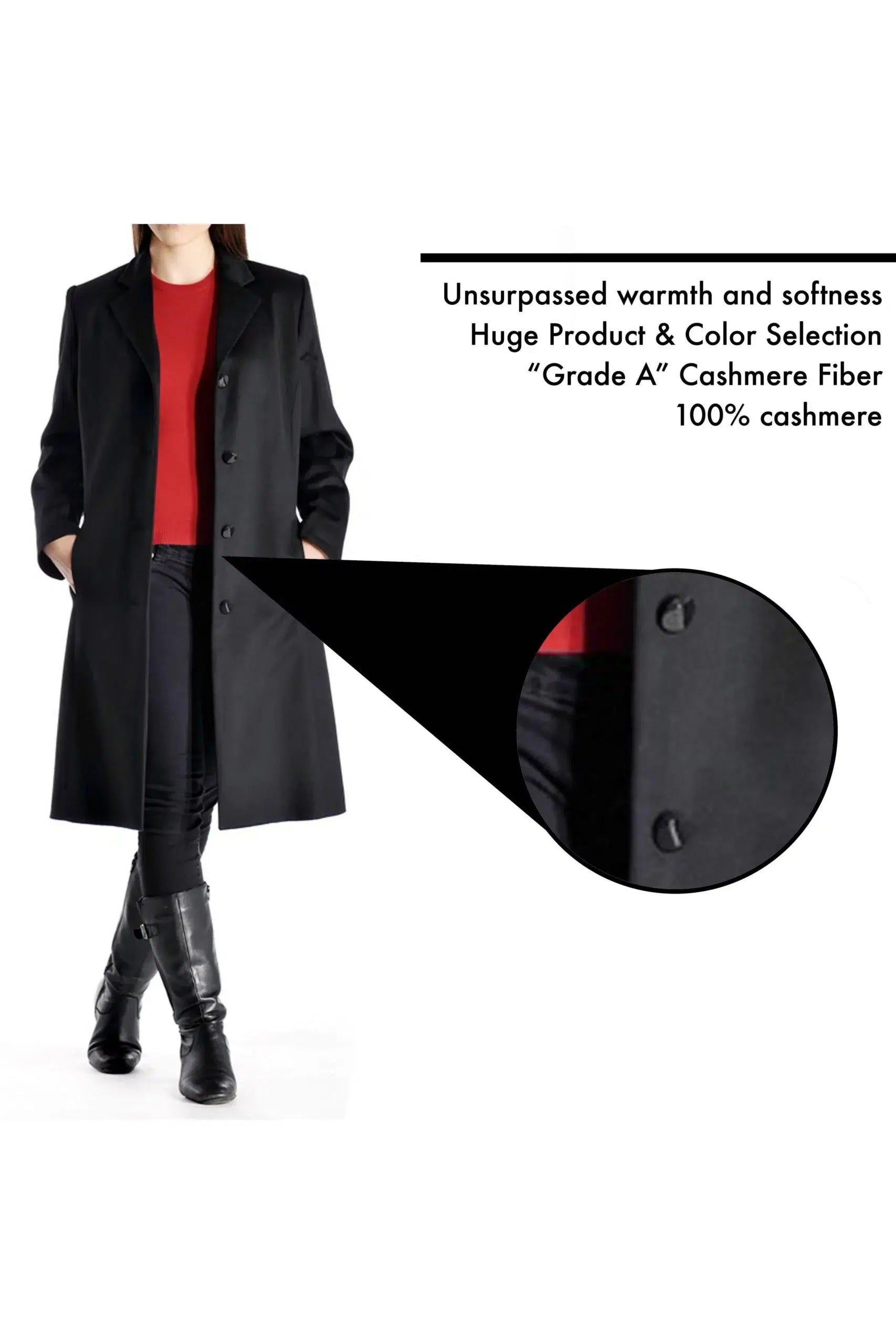 Women's Knee Length Overcoat in Pure Cashmere - Infographic 2 (1Hes25CLRBQGFwQ5O9eHoiH3ny2sxKi57)