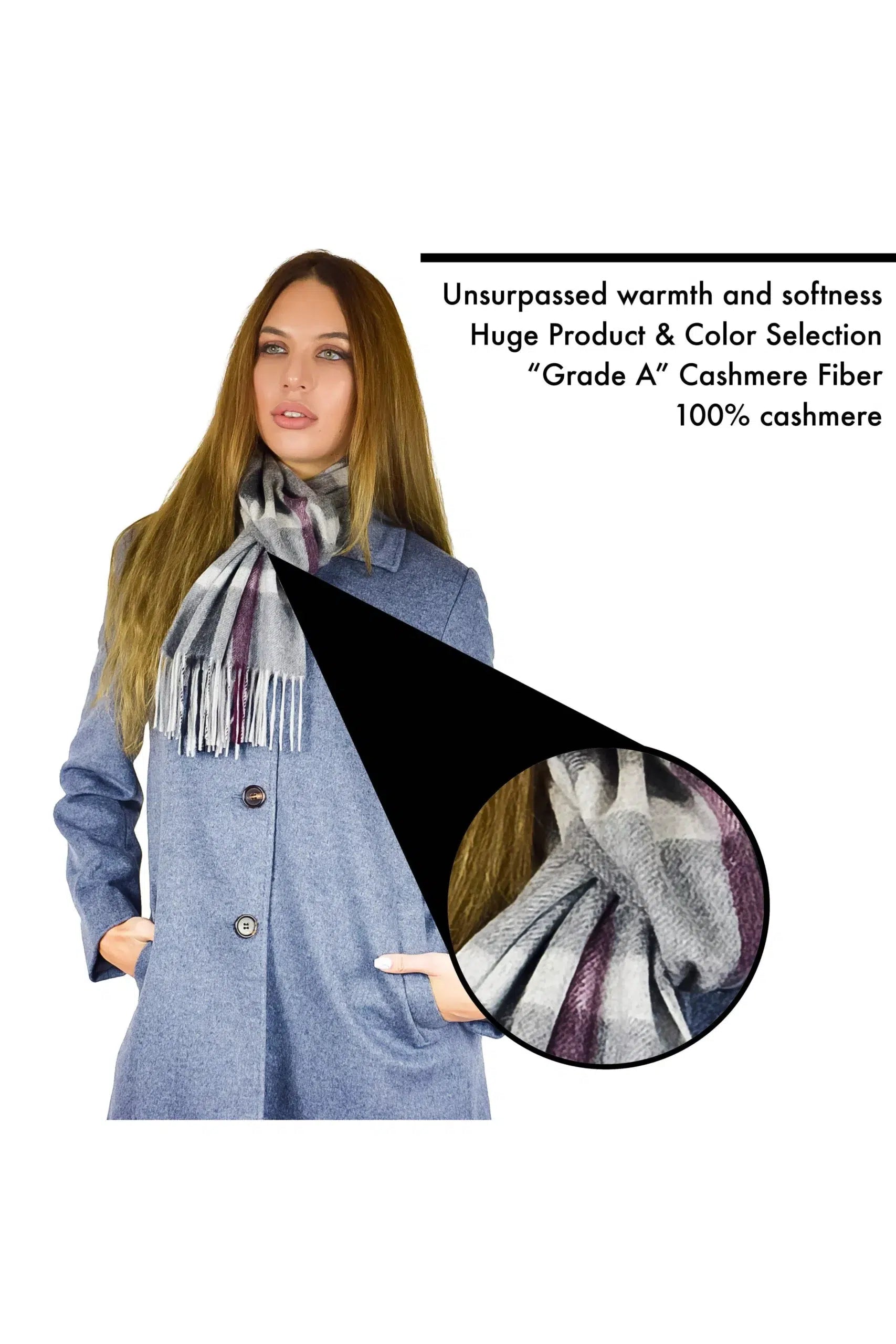Pure Cashmere Unisex Checks Scarf - Infographic 1 (1y0J0f5FvcqsaSm6LfbB3Ed783Wbw3qWD)