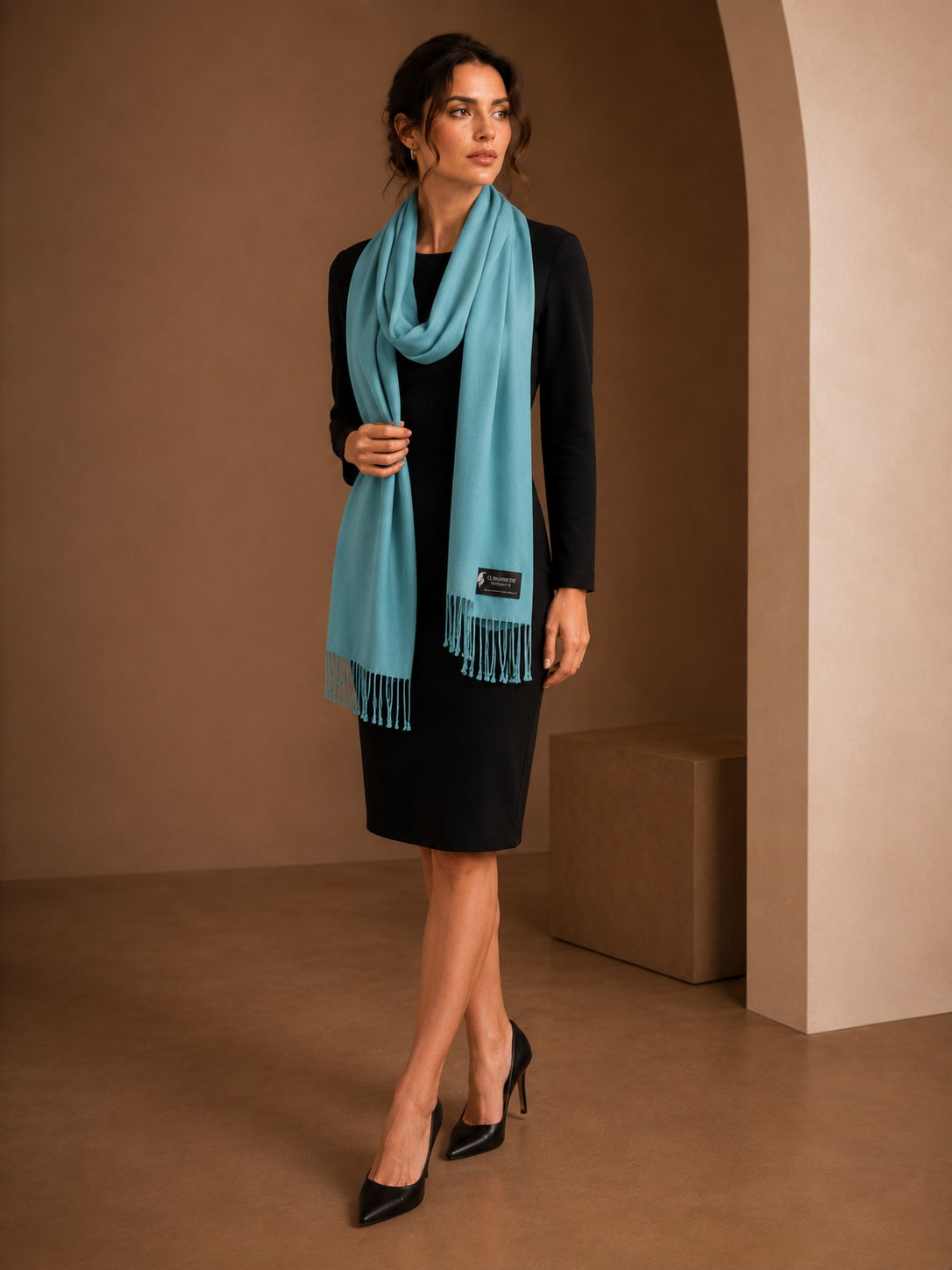Pashmina and Silk Wrap model image 2