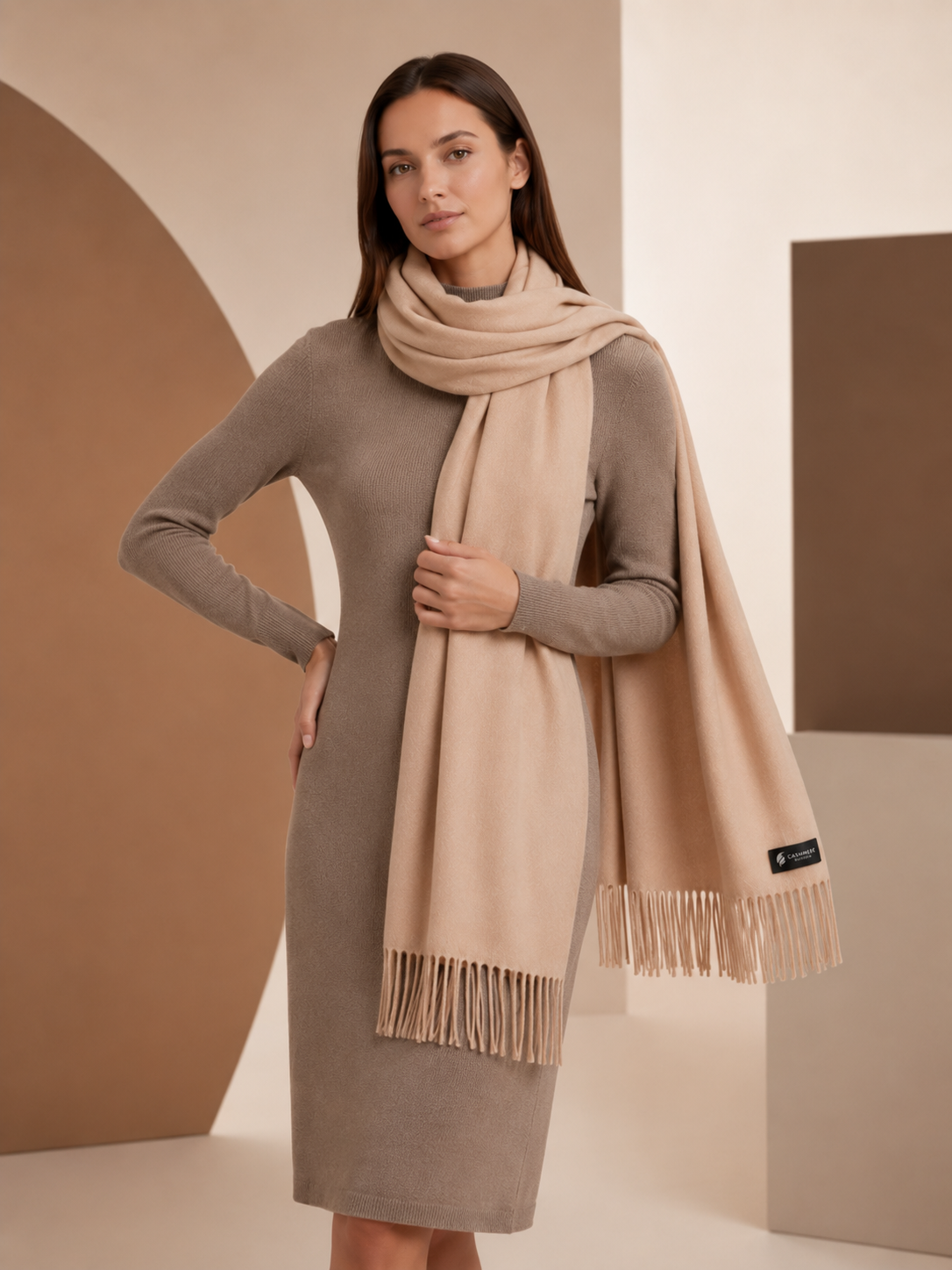 Pure Cashmere Shawl model image 3